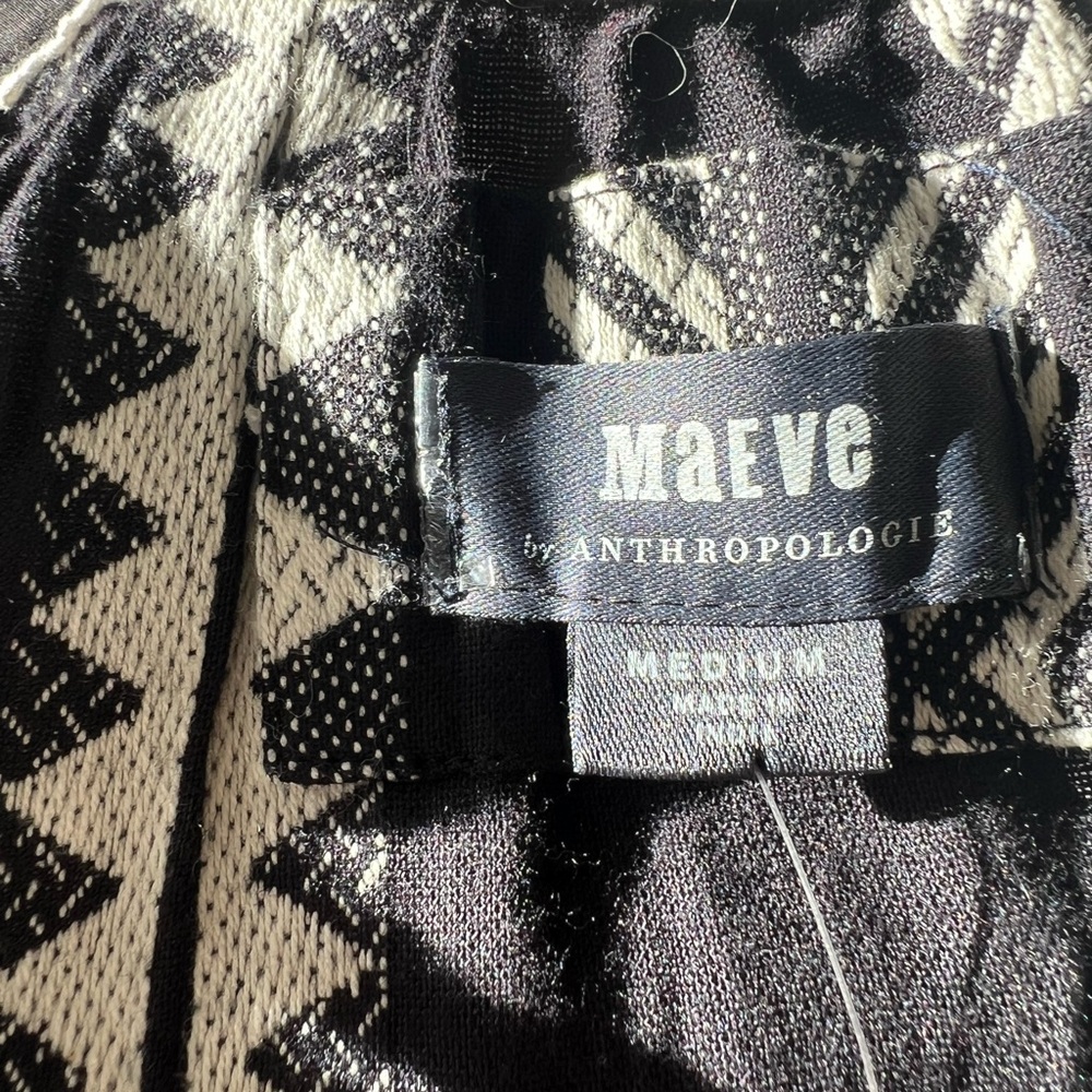 Maeve from Anthropologie Monochrome Geometric Long Sleeve Dress - Picture 8 of 8